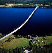 aerial photo, aerial photo, aerial photos, aerial photos, bridge, bridges, drone aerial, drnarfoto, Great Lake, Jamtland, landscapes, Oviken, sannsundet, Sannsundsbron, summer