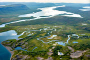 aerial photo, aerial photo, aerial photos, aerial photos, Cihkkumjohka, drone aerial, drnarbild, drnarfoto, Kaitumjaure, landscapes, Lapland, naturreservat, Sattuvierra, Sjaunja, summer