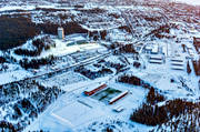 aerial photo, aerial photo, aerial photos, aerial photos, Arctura, arena, biathlon, drone aerial, drnarfoto, Jamtland, Ostersund, ski resort, ski resort, ski slopes, ski stadium, stder, tvlingsarena, VM 2008, winter