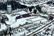 aerial photo, aerial photo, aerial photos, aerial photos, Arctura, biathlon, drone aerial, drnarfoto, Jamtland, Ostersund, ski stadium, stder, tvlingsarena, VM 2008, winter