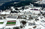 aerial photo, aerial photo, aerial photos, aerial photos, Arctura, biathlon, drone aerial, drnarfoto, Jamtland, Ostersund, ski stadium, stder, tvlingsarena, VM 2008, winter