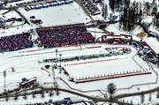 aerial photo, aerial photo, aerial photos, aerial photos, audience, biathlon, drone aerial, drnarfoto, Jamtland, Ostersund, ski stadium, stder, tvlingsarena, VM 2008, winter