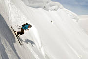 bank, down-hill running, offpist, playtime, precipice  steep, skier, skies, skiing, snow cornice, sport, winter