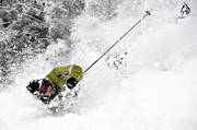 deep snow, down-hill running, fall, offpist, overturn, skier, skies, skiing, snow, snow-spray, sport, winter