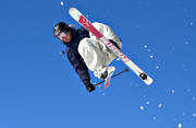 down-hill running, jump, skies, skiing, sport, winter