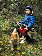 allmänjakt, boy, children, finnish spitz, hunter, hunting, puppy, Raija