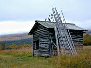 Ammarnas, autumn, barn, buildings, engineering projects, hay barn, Lapland, myrsltter
