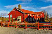 buildings, engineering projects, farms, Faviken, house, installations, Jamtland, red, stall, timbered