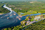 aerial photo, aerial photo, aerial photos, aerial photos, attractions, drone aerial, drnarfoto, fall, hotell, installations, landscapes, North Bothnia, Pite river, rapids, Storforsen, stream, turistattraktion, Varjisn, water fall