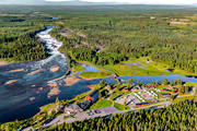 aerial photo, aerial photo, aerial photos, aerial photos, attractions, drone aerial, drnarfoto, fall, hotell, installations, landscapes, North Bothnia, Pite river, rapids, Storforsen, stream, turistattraktion, Varjisn, water fall