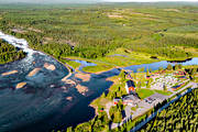 aerial photo, aerial photo, aerial photos, aerial photos, attractions, drone aerial, drnarfoto, fall, hotell, installations, landscapes, North Bothnia, Pite river, rapids, Storforsen, stream, turistattraktion, Varjisn, water fall