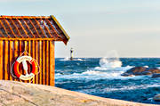 archipelago, bohusklippor, Bohusln, building, coast, cottage, house, landscapes, lighthouse, nature, sea, storm, summer, Tjurpannan, vatten, view, viewpoint, waves