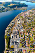 aerial photo, aerial photo, aerial photos, aerial photos, bangrd, Bangrdsgatan, bangrdsomrde, drone aerial, drnarfoto, installations, Jamtland, lokstallar, odenslund, Odensvik, Ostersund, Storsj Strand, stder