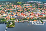 aerial photo, aerial photo, aerial photos, aerial photos, Badhusparken, boat harbour, boat harbour, centre, city, drone aerial, drnarfoto, festival, harbour, Jamtland, Ostersund, park, port, small-boat harbour, Storsjoyran, Storsj, stder, Yran