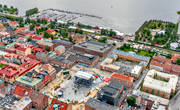 aerial photo, aerial photo, aerial photos, aerial photos, centre, city, drone aerial, drnarfoto, festival, Jamtland, Main Square, Ostersund, scen, scenen, square, square, Storsjoyran, Storsj, stder, Yran