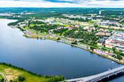 aerial photo, aerial photo, aerial photos, aerial photos, camping, city, drone aerial, drnarfoto, festival, Jamtland, Norra stranden, Ostersund, pitch, Storsjoyran, Storsj, stder, Yran