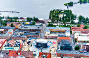 aerial photo, aerial photo, aerial photos, aerial photos, centre, city, drone aerial, drnarfoto, festival, Jamtland, Main Square, Ostersund, scen, scenen, square, square, Storsjoyran, Storsj, stder, Yran