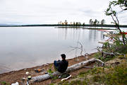 aeroplane, beach, Cub, inland lake, lake, landscapes, Lapland, Munkajaure, summer, super cub, wilderness