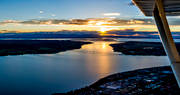 aerial photo, aerial photo, aerial photos, aerial photos, autumn, canvastavla, drone aerial, drnarfoto, evening, evening light, fototavla, Froson, Great Lake, Jamtland, landscapes, Ostersund, panorama, stder, sunset, tavla, Vallsund Bridge, Vallsundet