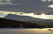 landscapes, Lapland, mountain, Satsfjallet, Saxnas, sunset, winter