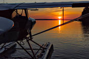 aeroplane, aeroplane, aviation, communications, Great Lake, Jamtland, landscapes, seaplane, seaplane, season, seasons, summer, summer evening, sunset