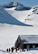 alpine station, buildings, engineering projects, Jamtland, mountain, mountain tourists, sylarna, Syltoppen, tourism, winter