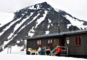 back-packer, Kebnekaise, Lapland, mountain, mountain hut, mountain top, mountains, nature, snow, Swedish Tourist Association, Tarfala