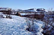 Jamtland, Kroktjrnsvallens lapplger, landscapes, Lunndorrsfjallen, mountain, sami camp, teepee, teepee, winter