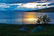 alpine hiking, dawn, national park, Padjelanta, reflections water, summer, tent, tent camp, Virihaure, äventyr