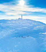 aerial photo, aerial photo, aerial photos, aerial photos, Areskutan, drone aerial, drnarfoto, Jamtland, landscapes, lavinkunskap, mast, mountain top, radio mast, radiolnk, top cottage, top summit, winter