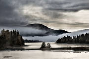 autumn, cloud, fog, Indal river, Jamtland, landscapes, morning mist, Tegefors, Totthummeln, watercourse