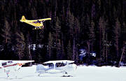aeroplane, aviation, communications, fly, ski flight, skies, Super Koala, touch down, ultra-light, winter flying