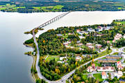 aerial photo, aerial photo, aerial photos, aerial photos, autumn, drone aerial, drönarfoto, Froson, Frösö Strand, Frösödal, Jamtland, samhällen, vallaleden, Vallsund Bridge