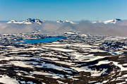 aerial photo, aerial photo, aerial photos, aerial photos, cloud, drone aerial, drnarfoto, fog clouds, landscapes, Lapland, Laponia, mountain spaces, mountains, national park, Padjelanta, snowy patches, sulitelma, summer, Tarraluoppal