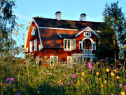 cabins, cottage, evening light, house, Jamtland, Villa