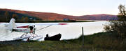 aeroplane, Ammarnas, barns, evening, landscapes, Lapland, panorama, panorama pictures, summer, Tjulan