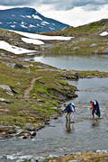 alpine hiking, back-packing, ford, national park, national parks, nature trail, Padjelanta, summer, track, wade, wading, walk, ventyr