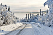 communications, curve, Jamtland, land communication, landscapes, mountain, nature, snow, snow-covered, winter, winter road