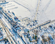 aerial photo, aerial photo, aerial photos, aerial photos, Badhusparken, drone aerial, drnarfoto, harbour, Jamtland, Ostersund, skridskobana, stder, tail-wind, winter, winter town